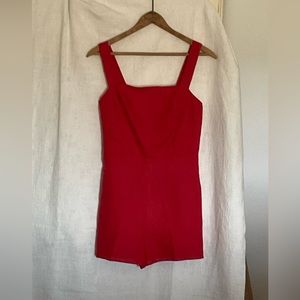 Lavendar Brown red linen romper in Size XS